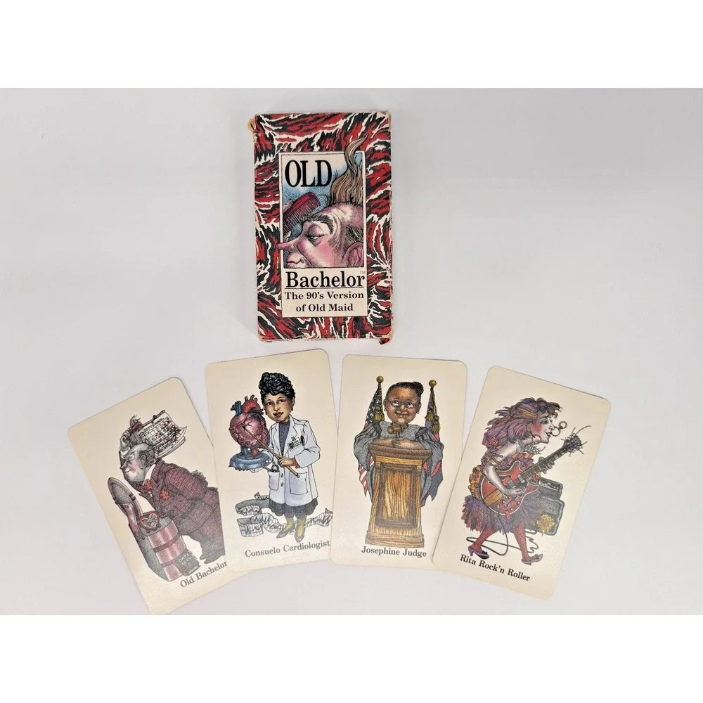 Vintage‎ Old Bachelor Card Game 1990s Funny Old Maid Twist Girl Power